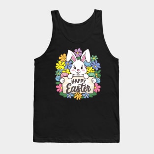 Happy Easter Bunny And Cat And Dog Mom Dad Boys Girls kids Tank Top